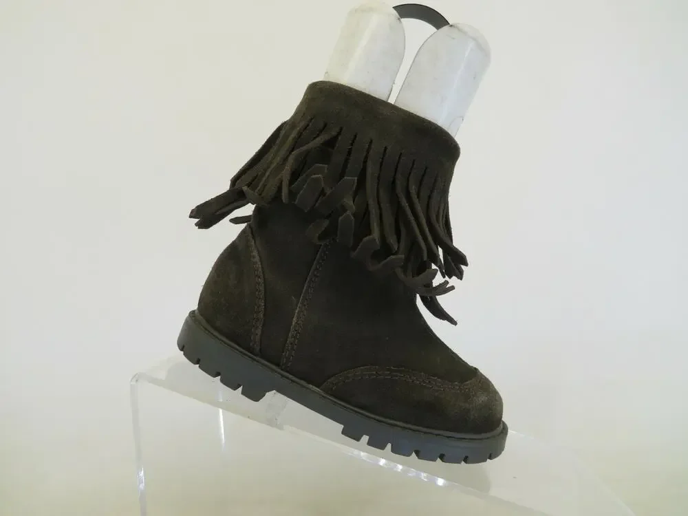 Roper Brand Brown Suede Fringe Zip Cowboy Boots Toddler Size 6 D